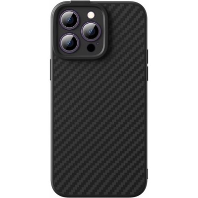 Baseus Magnetické řady Synthetic Fiber iPhone 14 Pro černé+ tvrzené sklo + čisticí sada – Zboží Mobilmania