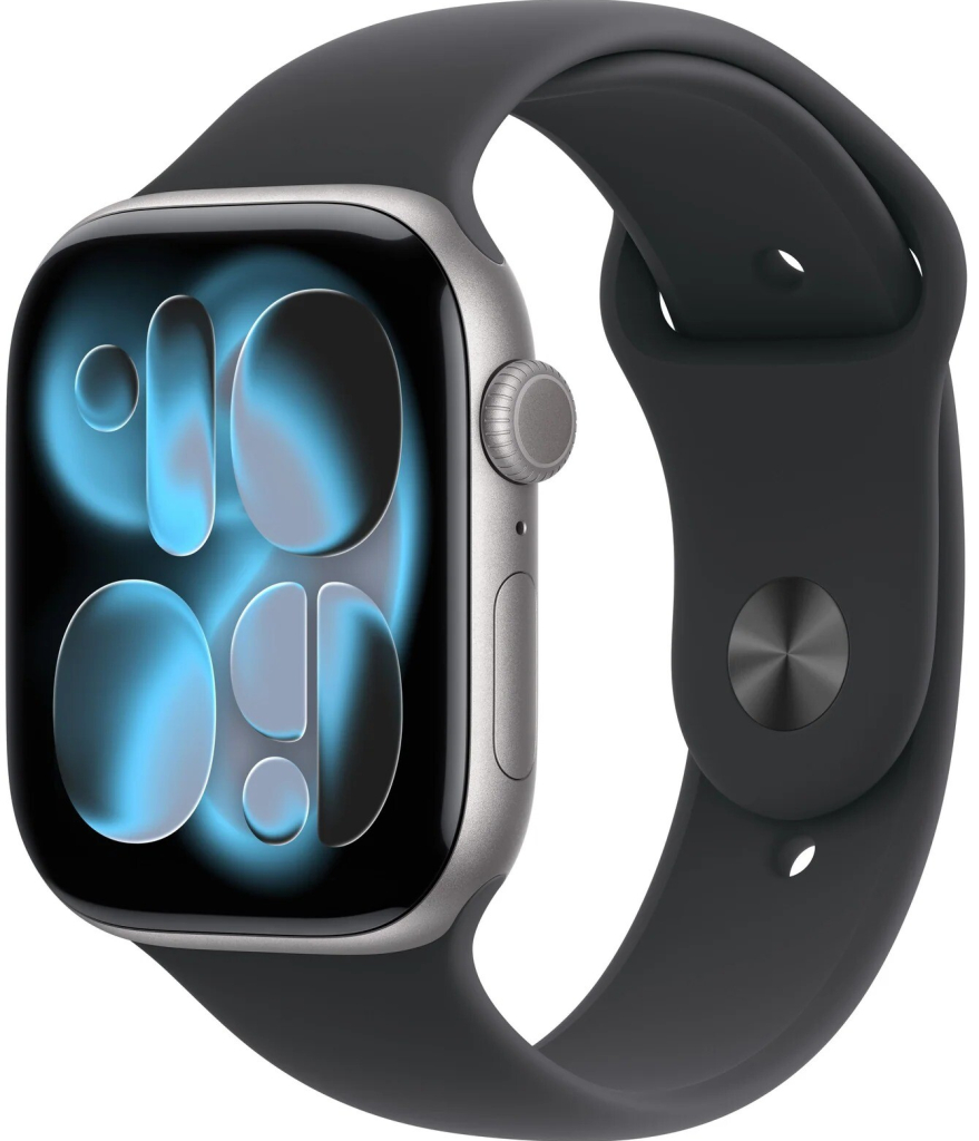 Apple Watch Series 11 GPS 46mm Space Grey Aluminium Case with Black Sport Band M/L MEV44WF/A