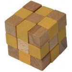 Dřevěný hlavolam oranžová kostka – Sleviste.cz