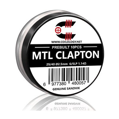Coilology Předmotané spirálky Sandvik MTL Clapton Ni80 10ks 1,14ohm – Sleviste.cz