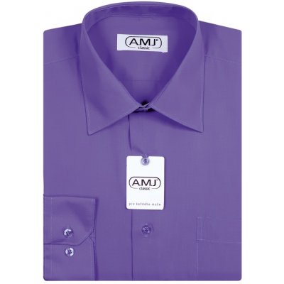 AMJ košile s dlouhým rukávem fialová JD075 – Zboží Mobilmania
