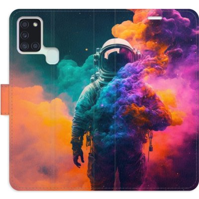 Pouzdro iSaprio Flip s kapsičkami na karty - Astronaut in Colours 02 Samsung Galaxy A21s – Zboží Mobilmania