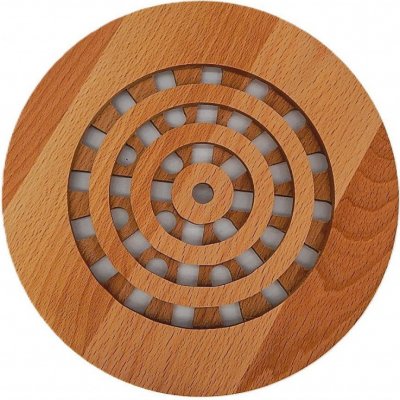 Kuchyňská pomůcka - Dřevěná podložka pod hrnec , Frézovaná, kruh – Hledejceny.cz