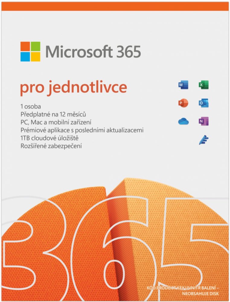 Microsoft Office 365 Personal 1 Rok (PC/MAC), QQ2-00012, nová licence