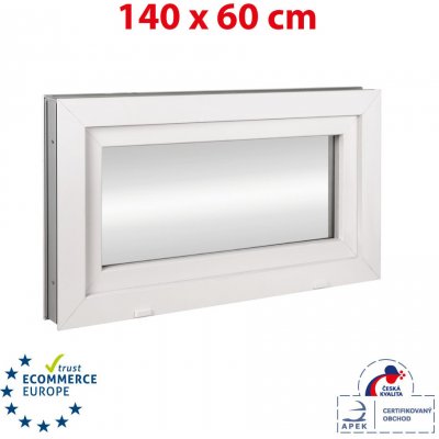 Okna Hned Plastové okno 140x60 cm (1400x600 mm) bílé sklopné – HobbyKompas.cz