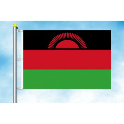 LIBEA, s.r.o. Vlajka Malawi Rozměr: 100×150 cm, Uchycení: Karabiny na stožár – Hledejceny.cz