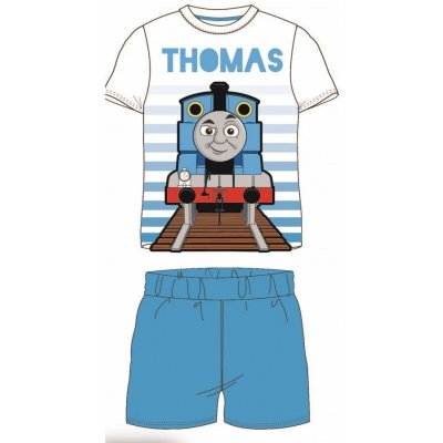 Sun City Mašinka Tomáš chlapecké pyžamo bílá modrá – Sleviste.cz