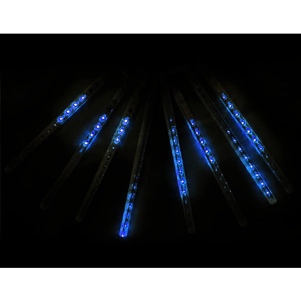 Vánoční dekorace Světelné LED rampouchy 50 cm "Padající sníh" 8ks modré