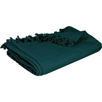 Atmosphera přehoz na postel s třásněmi PEACOCK zelený 160 x 220 cm – Zboží Mobilmania