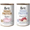 Konzerva pro psy Brit Adult Mono Protein Rabbit 12 x 400 g a Brit Adult Mono Protein Lamb & Rice 12 x 400 g