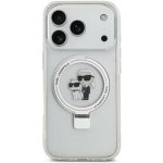 Karl Lagerfeld Ringstand Karl and Choupette MagSafe Zadní Kryt pro iPhone 17 Pro White – Zboží Mobilmania
