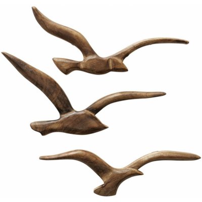 Boltze dřevěná dekorace na zeď Mevi 15x33 cm + 20x34 cm + 12x36 cm – Hledejceny.cz