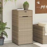 zahrada-XL Zahradní úložná skříň béžová 55 x 55 x 111 cm polyratan – Zbozi.Blesk.cz