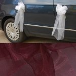 Mašle z organzy na kliky auta - bordo (1 ks) – Zboží Dáma