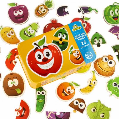 KIK Ovocné/zeleninové plechové puzzle 25 skládaček KX6019 – Zboží Dáma
