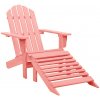 Zahradní židle a křeslo zahrada-XL Zahradní židle Adirondack s podnožkou masivní jedle růžová