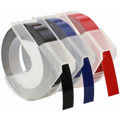 Kompatibilní páska s Dymo S0847750, 9mm x 3 m, bílý tisk/černý, modrý, červená – Zboží Mobilmania