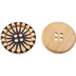 Knoflík 30 mm dřevěný zdobený Darja – Zboží Mobilmania