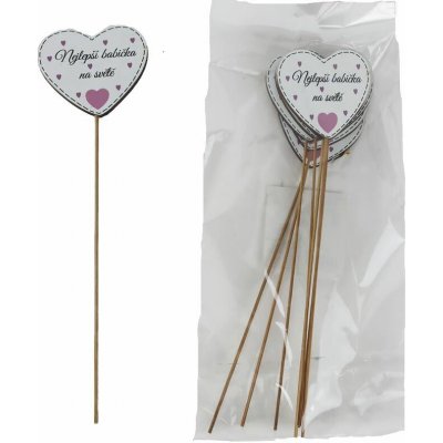 Dekorační zápich s nápisem Nejlepší babička na světě, 8 ks D7873 – Zboží Živě