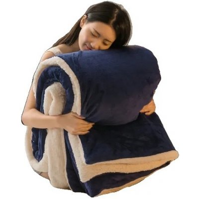 OEM fleece deka silná a teplá velmi měkká tmavě modrá 120x200