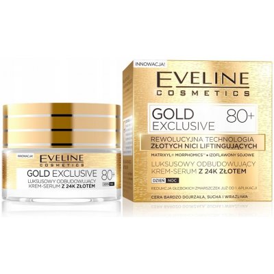 Eveline Gold Exclusive 80+ luxusní obnovující krém-sérum s 24k zlatem 50 ml – Zbozi.Blesk.cz