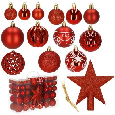 SPRINGOS Maxi 101 dílná sada vánočních ozdob červená CA1159-XG – Sleviste.cz