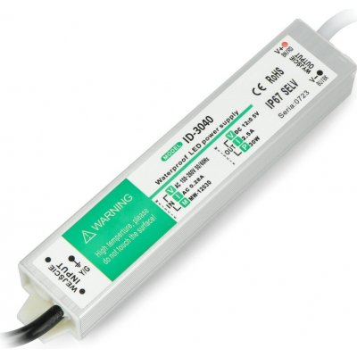 Napájecí zdroj pro LED pásky a pásky vodotěsné - 12V / 2,5A / 30W – Zboží Mobilmania