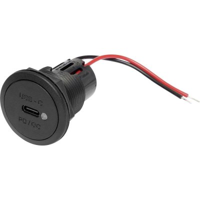 ProCar Power USB-C vestavná zásuvka PD/QC s LED max. 30 W. Proudová zatížitelnost (max.)=3 A 12 nebo 24 V/DC | Zboží Auto
