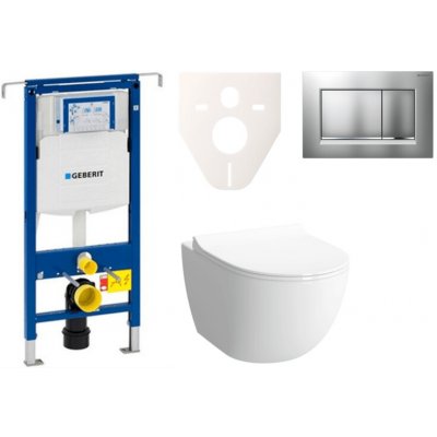 Závěsný WC set Geberit do lehkých stěn / předstěnová montáž + WC Vitra Shift SIKOGES4N7 – Sleviste.cz