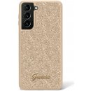 Pouzdro Guess Glitter Flakes Metal Logo Samsung Galaxy S23 Ultra zlaté