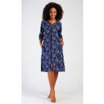 Dámské domácí šaty s tříčtvrtečním rukávem Lekníny tmavě modrá – Zboží Dáma Dámské domácí šaty s tříčtvrtečním rukávem Lekníny tmavě modrá – Zboží Dáma