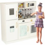 INKA Dětská dřevěná kuchyňka s lednicí a mikrovlnkou 80 cm – Zboží Dáma