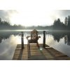 Tapety WEBLUX Samolepka fólie Chair on Dock at Alice Lake in Late Afternoon - 71698503 Křeslo na doku v Alice Lake v pozdním odpoledni 200 x 144 cm