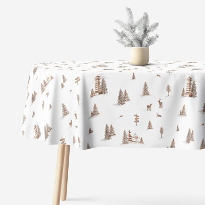 Goldea vánoční oválný ubrus z pevné bavlny beskydy 120x200 cm – Sleviste.cz