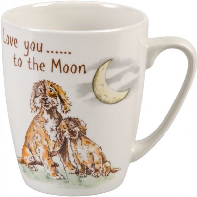 Churchill Love you to the Moon Bone China porcelánový hrnek pes měsíc 400 ml – Zbozi.Blesk.cz