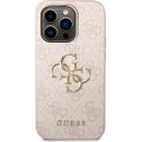 Pouzdro Guess PU 4G Metal Logo iPhone 14 Pro růžové