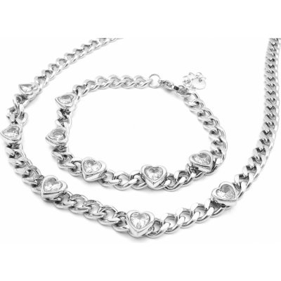 Steel Jewelry set náhrdelník a náramek srdce z chirurgické oceli SET231086 – Zboží Mobilmania