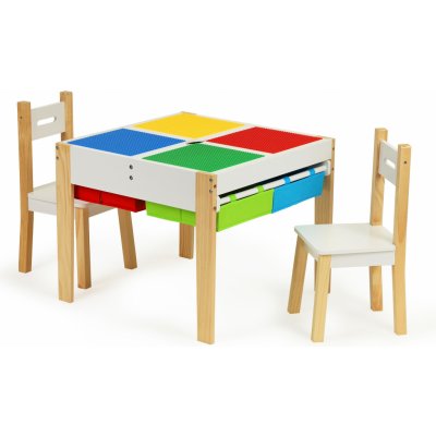EcoToys sada dětského stolku s židlemi barevná – Zboží Dáma