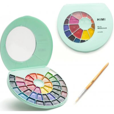 HIMI akvarelové barvy Semi-Moist 38 Colours in Pans (Green Edition) – Zboží Mobilmania