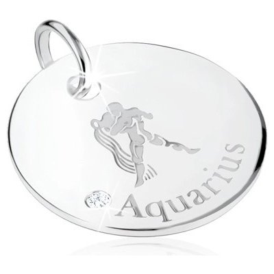 Šperky eshop Stříbrný 925 přívěsek znamení zvěrokruhu Vodnář čirý zirkon SP41.26 – Sleviste.cz