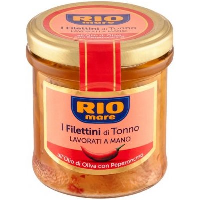 Rio Mare Tuňák filety v olivovém oleji ochucené chilli paprikou 130 g – Zboží Mobilmania