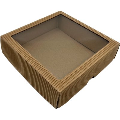 Dárková krabička v přírodní barvě s průhledným okénkem 23x19x7 cm – Zboží Mobilmania