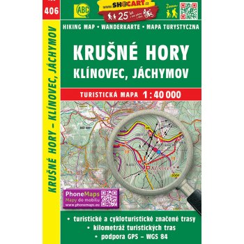 Krušné hory Klínovec Jáchymov turistická mapa 1:40 000