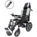 Zoela 6005RB Elektrický invalidní vozík skládací s polohováním nohou a zad Černý rám Šedé polstrování – Zboží Dáma