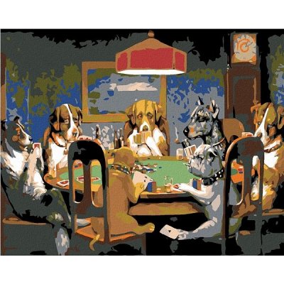 zuty Malování podle čísel - Psí poker, 100x80 cm, bez rámu a bez vypnutí plátna – Hledejceny.cz