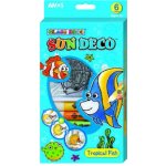 Amos Barvy na sklo sada 6 barev 10,5 ml + 6 sklíček Mořské ryby – Zboží Dáma