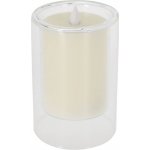Mat Svíčka LED pr.10x15cm blikající plamen ve skle IVORY – Hledejceny.cz