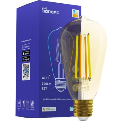 Sonoff B02-F-ST64 Wi-Fi stmívatelná bílá LED filament žárovka – Hledejceny.cz