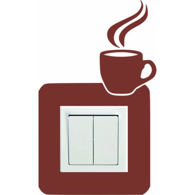 Merci-shop. Samolepka na zeď vypínač - Šálek kávy, rozměry 24 x 14 5 cm – Zboží Mobilmania