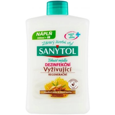 Sanytol vyživující Mandlové mléko & Mateří kašička dezinfekční mýdlo náhradní náplň 500 ml